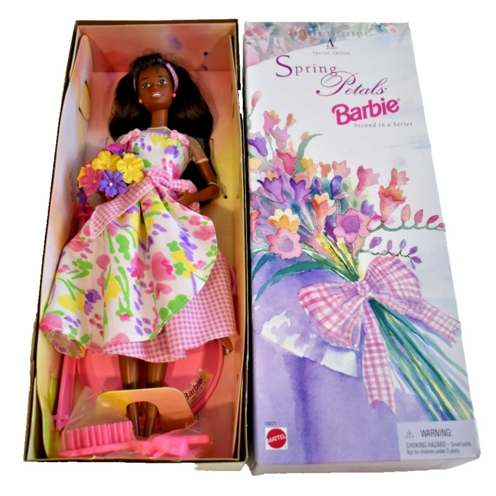 Mattel Barbie Doll African American 12in Multi New 1996 Spring Petals Avon 16871